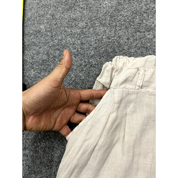 Linen Coastal Beach Resort Rustic Pants M Coastal Boho Minimalist Italy Vacation - Picture 3 of 11